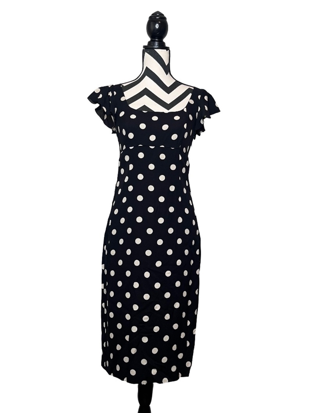 Vintage The Limited Polka Dot 100% Silk Retro Sz 4 Midi Dress